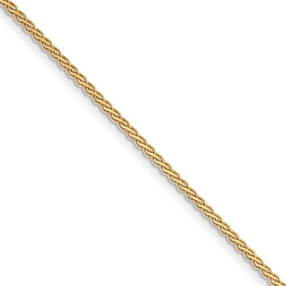 1.8mm, 14k Yellow Gold, Flat Wheat Chain Necklace, 18 Inch